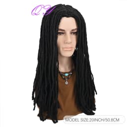 Men's Long Dreadlocks Wig African Traditional Black Wig Synthetic Fiber Wig Suitable for Daily Wear Suitable for Daily Wear