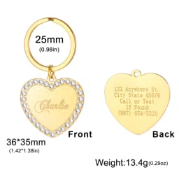 COOLTIME Heart Custom Engraved Keychain Stainless Steel Personalized Love Heart Custom Keychain Jewelry Bag Accessories