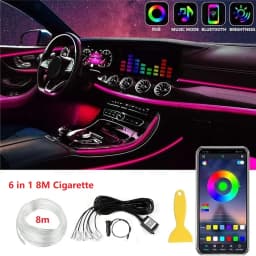 Car LED Interior Atmosphere Lights Universal RGB Ambient Light Optic Fiber APP Music Control Auto Decorative Neon Lamp