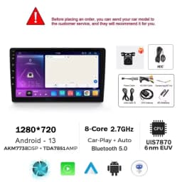 FYT UIS7870 8cores 12+256G Android13 Car Stere Radio CarPlay& Android Auto GPS DSP Multimídia CarPlay Player 5G WIFI Bluetooth