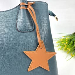 Free initials five pointed star leather luggage pendant star pu leather pendant bag pendant gift leather buckle keychain