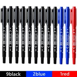 3/50/100Pcs/set Oil Double Tip Art Black Permanent Paint Marker Pen for Plastic Wood Stone Metal Glass Doodling Marking Graffiti