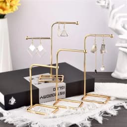 Jewelry Display Holder Metal Earring Storage Rack DIY Jewelry Organizer Holder Earring Necklace Pendants Organizer Display Stand
