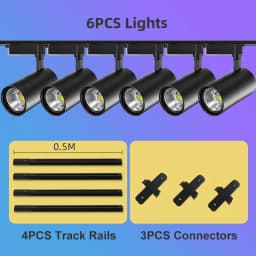 Full Set Led Track Lights 50W 40W 20W Cob Ceiling Rail Spotlight Lighting Indoor For Living Room Kitchen Decor Led Track Lights