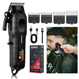 Solimpia LCD Digital Display Hair Shears with 0 Blades Salon-Specific Engraving Shears USB-Charged Lettering Clippers