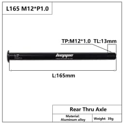 HEPPE MTB Road Bike Thru Axle Rear Hub Thru Axle Front Fork Shaft Skewers 12x100 12x110 12x142 12x148 M12xP1.0/P1.5/P1.75