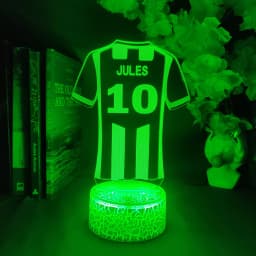 Personalised Futball Jersey LED 3d Lights Custom Name Football Night Lamp Kids Bedroom Table Decoration Xmas Gifts for Child