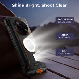 DOOGEE Fire 5 Ultra Dual Camping Lights 6.6" Rugged Phone 13000mAh Battery 36GB RAM (6+30) 128GB ROM Google Pay NFC Helio G81 Smart Phone