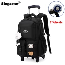 2026 Children Wheeled Backpack Students Schoolbag Rolling Backpacks Bag Kids School Trolley Bookbag Girls School Bag with Wheels