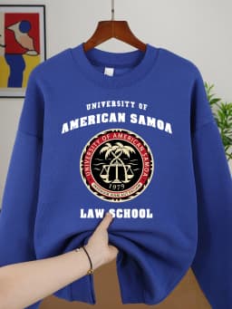 American Samoa Law School Print Men Sweatshirt Casual Soft O-Neck Top All-Match Clothing Unisex Autumn Loose Fleece Pullovers