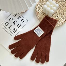 Women's Pure Color Knitted Woolen Gloves Winter Windbreaks Student Riding Split Finger Thick Warm Gloves Couple Christmas Gifts