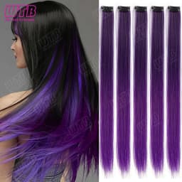 10 PCS Colored Synthetic Hair Extension Wigs for Women BB Clip Style Straight Hair Extension Wigs Suitable for Holiday Events
