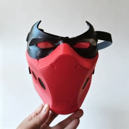 Anime Jason Cosplay Red Mask Hood Superhero Half Face Masker Helmet Halloween Adult Unisex Accessories Costume Party Prop