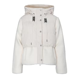 BC800 High Quality Luxury Wool Patchwork White Goose Down Jacket Winter Women's Clothing
