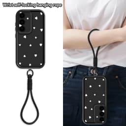 Simple Love Heart Patterned Lanyard Phone Case For Samsung Galaxy A18 A57 A37 A27 A56 A36 A26 A17 A16 A55 A54 A15 Soft TPU Cover