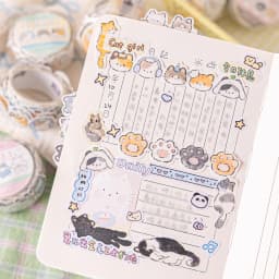 2m/roll Cute Cartoon Cat Tape DIY Scrapbook Background Decoration Album Envelope Diary Marking Stationery stickers