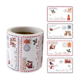 250 Pcs Christmas Tags Self Adhesive Gift Tags for Xmas Presents Christmas Name Labels Stickers for Wrapping Paper Birthday