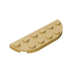 MOC PARTS GDS-899 Plate, Round Corner 2 x 6 Double compatible with lego 18980 toys Assembles Building Blocks Technical