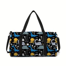 Cartoon Dinosaur Pattern Print Large Capacity Luggage Bag For Boy/Girls Best Gifts 2D Cartoon Outdoor Fitness Bag For Children