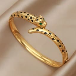 New Sight Stainless Steel Crystal Eyes Bangles&bracelets for Women Fashion Brand Jewelry Flower Leopard Bangle Party Accessories