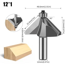 1pc 6mm 12mm Shank 45 Degree Bevel Router Bit Woodworking Milling Router Bit Trimming Machine Carving Router Bit