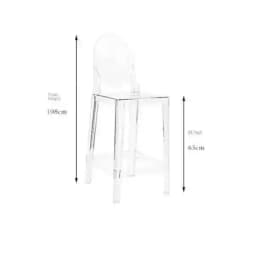 Simple Ghost Nordic Transparent Bar Chairs High Chair Acrylic Creative Bar Stools Outdoor Backrest Front Desk High Chair