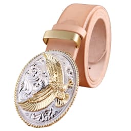 gold eagle big buckle full grain real leather 100% genuine leather hawk mens belts luxury high quality camel brown cowboys women