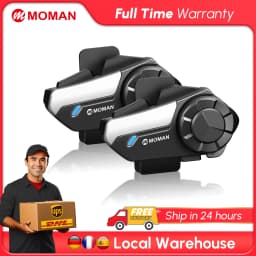 Moman Motorcycle Intercom System Helmet Headset Wireless Interphone H2S 1000M Wireless Music Sharing