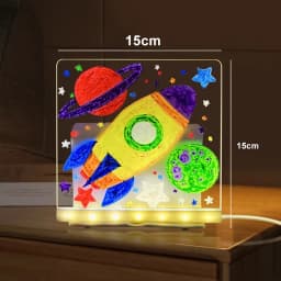 LED Night Light With Note Board DIY Acrylic Message Board Children‘s Drawing Board Colorful Pens for Kids Persent Birthday Gifts