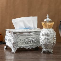 European light luxury pressing toothpick container Tissue box set household living room office tissue storage box Toothpick box