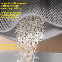 1PCS Cat Litter Mat 2-Layer Design Premium Sand Trapping Technology Waterproof Base Non-Slip Pet Floor Protector for Indoor Cats