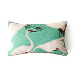 Pink Crane Pillows Luxury Green Chenille Cushion Case Vintage 45x45 50x50 Decorative Pillow Cover For Sofa Chair Home Decoration