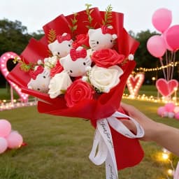 Sanrio Artificial Rose Bouquets and Hello Kitty Preserved Rose Bouquets Are Perfect for Home and Wedding Decorations