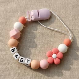 Personalized Baby Pacifier Clip Custom Name Wolf Silicone Teether Chain BPA Free Dummy Holder Newborn Gift