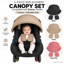 3-Piece Replacement Canopy & Shoulder Pads Compatible With Doona+ Car Seats And Strollers - Soft Fabric Thickened Design