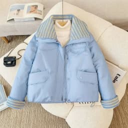 Down Cotton Jacket Women's Short 2025 Lamb Wool New Loose Cotton Jacket Winter Korean Version Thick Bread Jacket Lemon Yellow