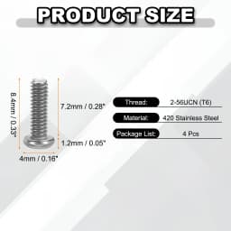 4/10/20pcs Pocket Clip Screws T6 Torx Head 2-56UCN 3.5/4.5/6/7.2mm Thread Length Folding Knife Fasteners for Blade Fixing