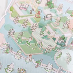 Cartoon Miniature Scene 4 pcs 3D Landscaping Stickers DIY Cabin Scene Stacking and Pasting Hand Account Cute Gift for Kid Child