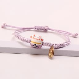 Simple Ceramic Lucky Cat Braided Bracelet for Women Cute Animal Kitten Hand-woven Adjustable Bangles Party Harajuku Jewelry Gift