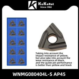 Kakarot Carbide Insert WNMG080404-CQ AP45 WNMG 080408-TM Turning Tools Rough machining CNC Lathe Cutter 10pcs Blade Plate