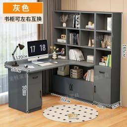 Computer Desk Bookshelf Integrated Shelves Drawers Large Laptop Home Bedroom Student Study Writing Desk Simple Office Table