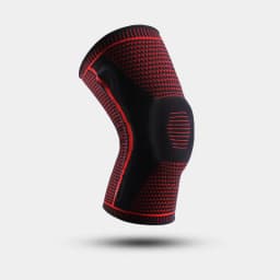 1Pc Silicone Knee Sleeve with Spring Support Elastic Breathable Knee Pad Shock Absorption Knee Brace for Workout Running Basketb
