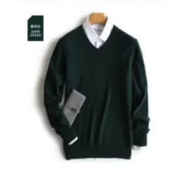 Cashmere Cotton Blend Classic V-Neck Sweater Men Pullover 2025 Autumn Winter Business Casual All-match Knitted Jumper Pull Homme