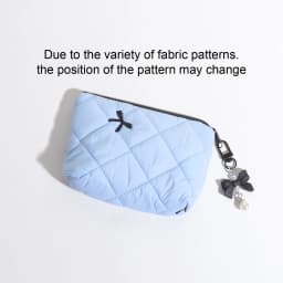 Quilted Bow Makeup Bag, Portable Travel Pouch for Lipstick, Earphones, and Small Items, Exquisite Handheld Clutch