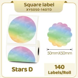 M110 M200 M221 2' Color Circle Thermal Sticker Label Self-Adhesive Round Direct Sticker Label for DIY Logo Design QR Code 1 Roll