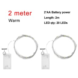 2/5/10M LED Copper Wire Light String Fairy Garland Battery Powered Garden Bedroom Party Wedding Christmas New Year Ornament
