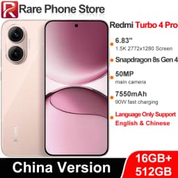 China Version Redmi Turbo 4 Pro 256GB/512GB Snapdragon 8s Gen 4 6.83 inch 2772x1280 Screen 90W 7550mAh Battery 50MP+20MP Camera