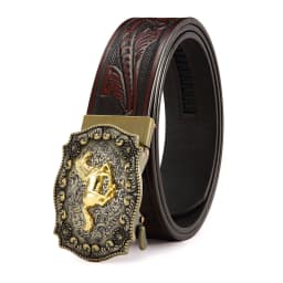 Men's Vintage Western Wind Belt PU Leather Belt Main Body Metal Buckle High Quality Men's Belt