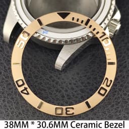 Sloping 38mm * 30.6mm Ceramic/Aluminum Bezel GMT and Diving Watch Insert Fits for 40mm Men's Watch Case Bezel Replacement Insert