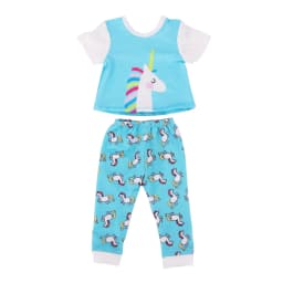 Cute Doll Pattern Pajamas for18inch doll&43 cm Reborn doll Flannel Homewear Set with Cartoon Design, Cozy Sleepwear Loungewear